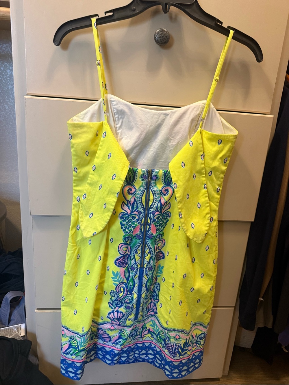 Lilly Pulitzer Yellow Printed Summer Dress with Pink Label sz0 - Picture 10 of 12